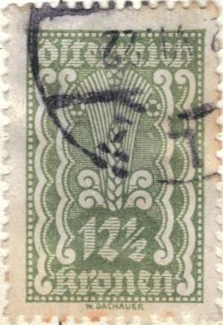 AUSTRIA 1922-24 (M368) Freimarken 12mediokr 2