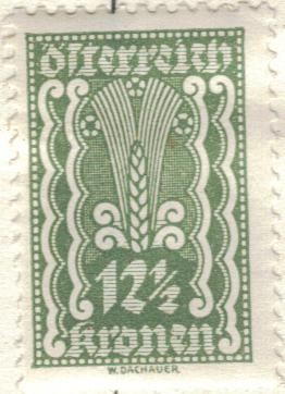 AUSTRIA 1922-24 (M368) Freimarken 12 1/2kr