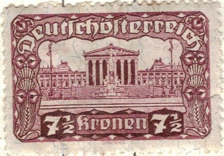 AUSTRIA 1919-21 (m269) Parlamentsgebaude. Viena 7 1/2