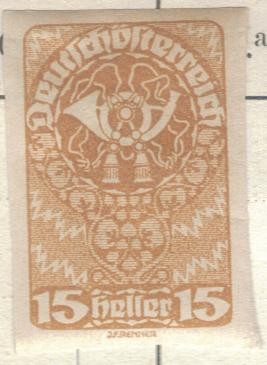 AUSTRIA 1919-20 (M262x) Cuerno postal 15h