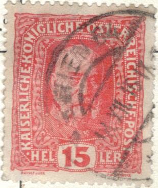 AUSTRIA 1916 (M190) Kaiser Franz Joseph 15h