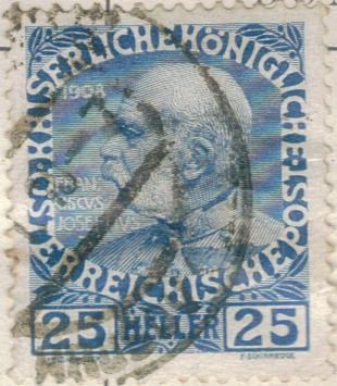 AUSTRIA 1908 (m147v) Franz Joseph (1830-1916) 25h