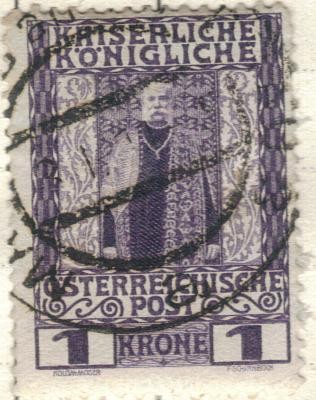 AUSTRIA 1908 (m139v) Franz Joseph im Kronungsornat 1kr