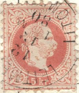 AUSTRIA 1867 (M37) Kaiser Franz Joseph - tipo I 5kr 2