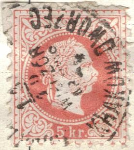 AUSTRIA 1867 (M37) Kaiser Franz Joseph - tipo I 5kr 3