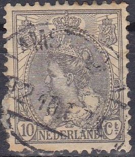 Holanda 1898-1924 Scott 067 Sello Reina Wihelmina usado 10c Netherland 