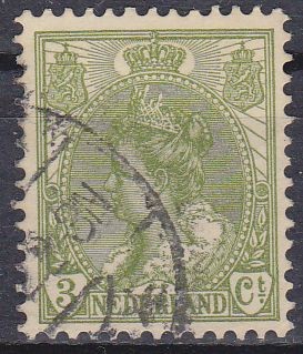 Holanda 1898-1924 Scott 062 Sello Reina Wihelmina usado 3c Netherland 