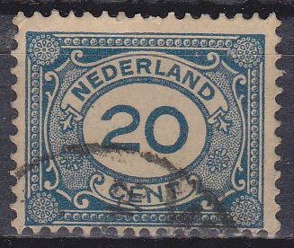 Holanda 1898-1924 Scott 109 Sellos Serie Basica Numeros usado 20c Netherland 
