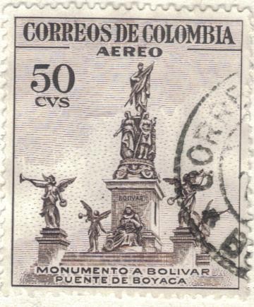 COLOMBIA Aereo Monumento a Bolivar - Puente de Boyaca 50c