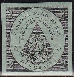 Honduras 1865 Scott 1 Sello Nuevo Escudo de Armas  