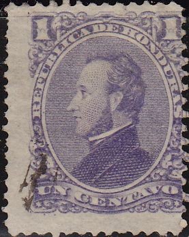 Honduras 1878 Scott 33 Sello Presidente Francisco Morazán 1r usado 