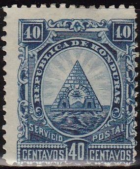Honduras 1890 Scott 47 Sello Nuevo Escudo de Armas 40c