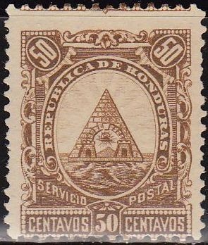 Honduras 1890 Scott 48 Sello Nuevo Escudo de Armas 50c