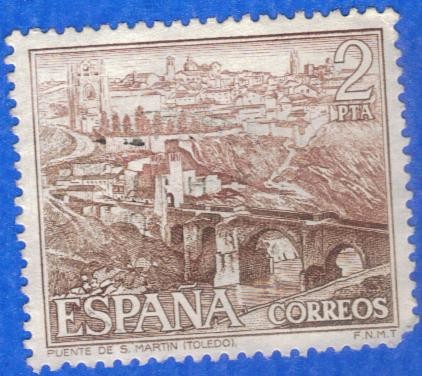 ESPANA 1975 (E2267) Serie turistica - Puente de San Martin Toledo 2p 4