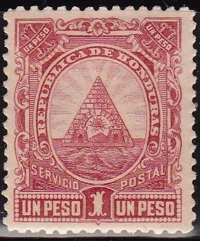 Honduras 1890 Scott 50 Sello Nuevo Escudo de Armas 1r
