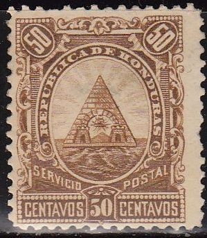Honduras 1890 Scott 48 Sello Nuevo Escudo de Armas 50c