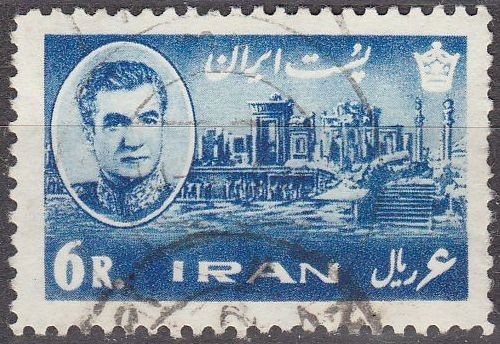 IRAN 1962 Scott 1216 Sello Mohammed Reza Shah Pahlavi y Palacio Darius Persepolis 6R usado 