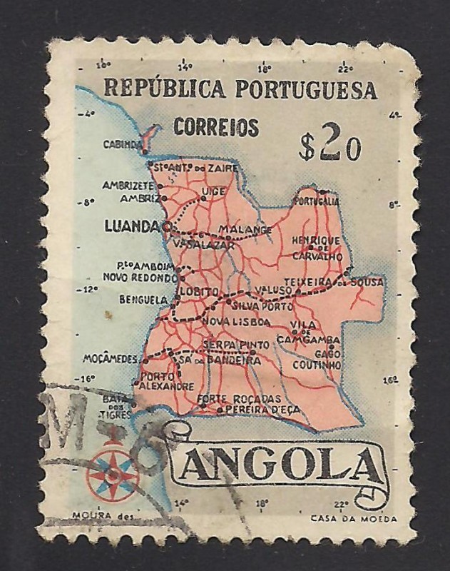 Republica de Portugal: Mapa de Angola.