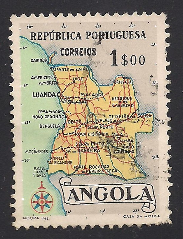 Republica de Portugal: Mapa de Angola.