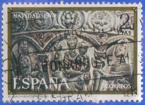 1974 ESPANA (E2217) Navidad - El Nacimiento de Renato de Valdivia 2p 3 INT