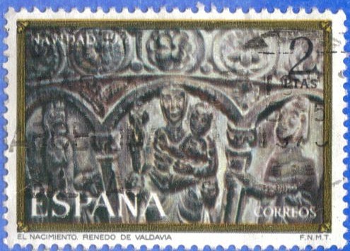 1974 ESPANA (E2217) Navidad - El Nacimiento de Renato de Valdivia 2p 2