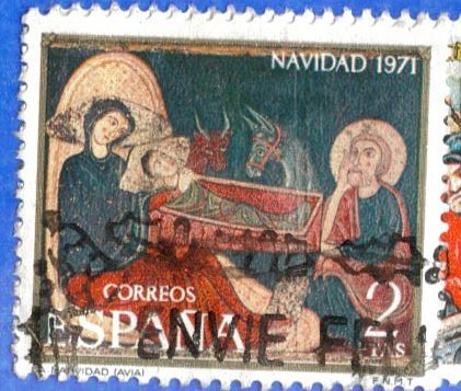 1971 ESPANA (E2061) Navidad - Fragmento del altar de Avia 2p 6 INT