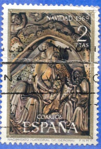 1969 ESPANA (E1945) Navidad - Nacimiento Catedral de Gerona 2p 2 INT