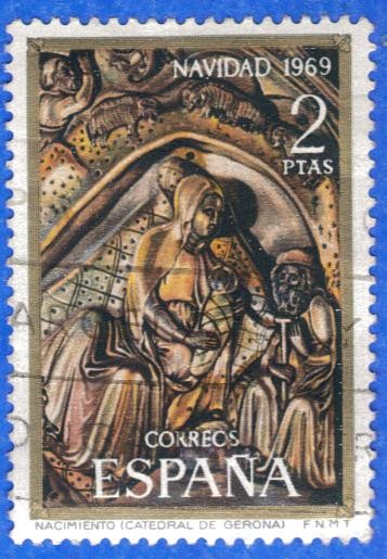 1969 ESPANA (E1945) Navidad - Nacimiento Catedral de Gerona 2p