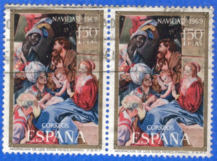 1969 ESPANA (E1944) Navidad - Adoracion de los Reyes Magos 1.5p 1