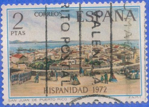 ESPAN 1972 (E2108) Hispanidad - vista S Juan de Puerto Rico 2p