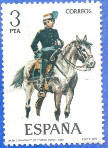 ESPANA 1977 (E2422) Uniformes militares 2p 4 INT