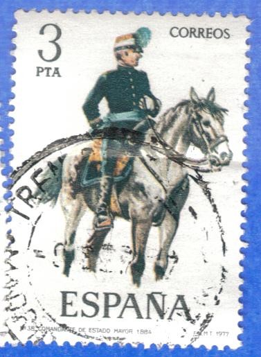 ESPANA 1977 (E2422) Uniformes militares 2p 3 INT