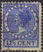 Holanda 1924-26 Scott 180 12,5C Sello Reina Wihelmina usado Netherlands 