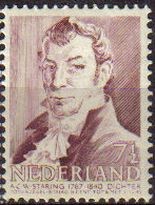 Holanda 1941 Scott B138 Sello Nuevos Personajes Famosos A.C.W. STARING  