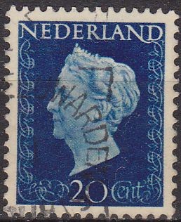 Holanda 1947 Scott 295 Sello Reina Guillermina 20c usado Netherland