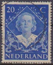 Holanda 1948 Scott 305 Sello Reina Juliana usado Netherland 