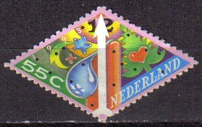 Holanda 1993 Scott 849 Sello Navidad Christmas Aguja Reloj usado Netherland Stamp 