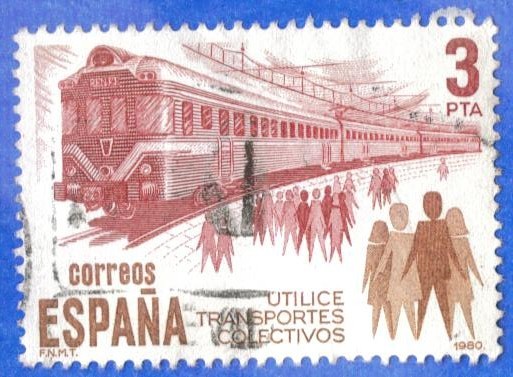 ESPANA 1980 (E2560) Utilice transportes colectivos 3p INT