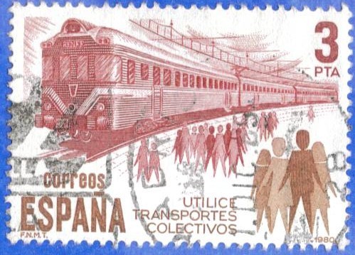 ESPANA 1980 (E2560) Utilice transportes colectivos 3p 4 INT
