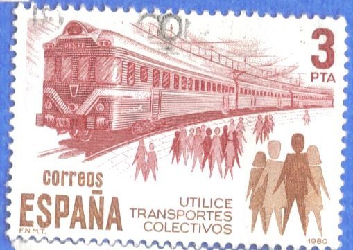 ESPANA 1980 (E2560) Utilice transportes colectivos 3p 3