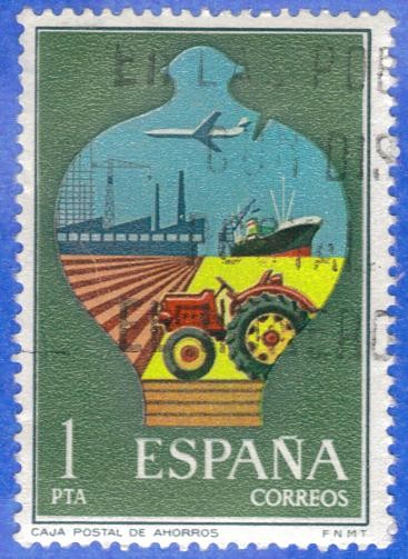 ESPANA 1976 (E2329) Servicio de correos - Caja Postal de Ahorros 1p