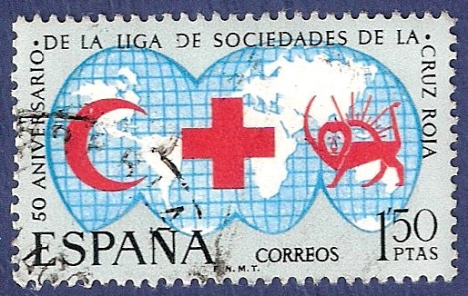 Edifil 1925 Liga de Sociedades de la Cruz Roja 1,50