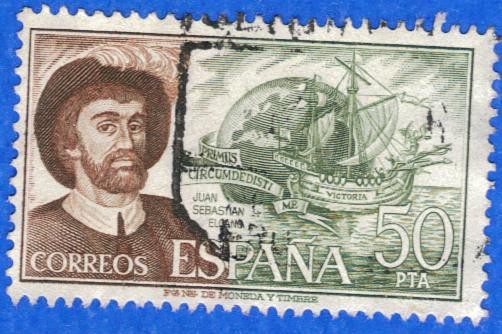 ESPAÑA 1976 (E2310) Personajes espanoles Juan Sebastian Elcano 50p 7 INTERCAMBIO