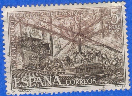 ESPAÑA 1971 (E2056) IV Centenario de la Batalla de Lepanto - La batalla 5p 1