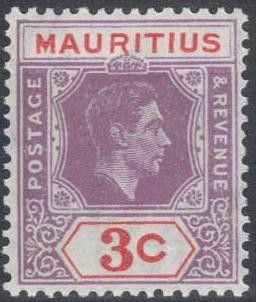 MAURICIO 1938-43 (S212) Rey Jorge VII 3c