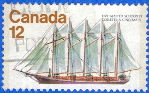 CANADA 1977 (S747) 5-masted schooner 12c