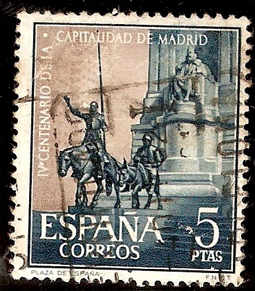 IV centenario de la capitalidad de Madrid - Cervantes en la Plaza de España