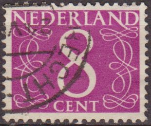 Holanda 1953 Scott 343a Sello Serie Numeros usado Netherland 