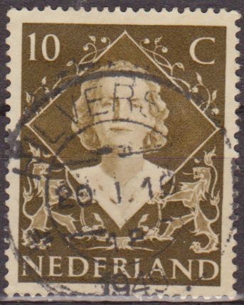 Holanda 1948 Scott 304 Sello Reina Juliana 10c usado Netherland 