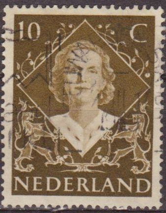 Holanda 1948 Scott 304 Sello Reina Juliana 10c usado Netherland 